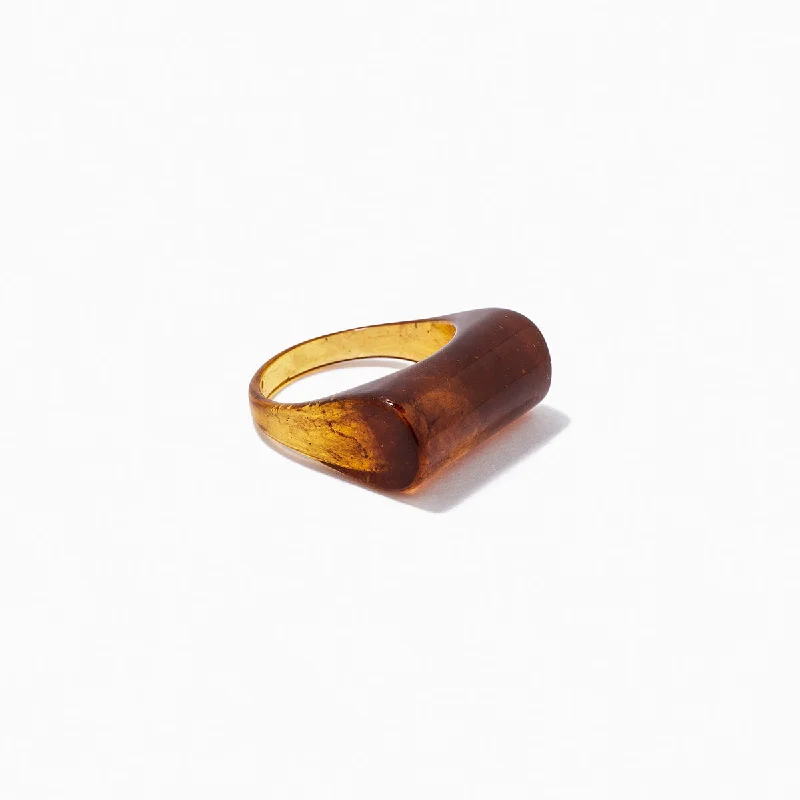 women’s men’s ring-Brown Lucite Ring