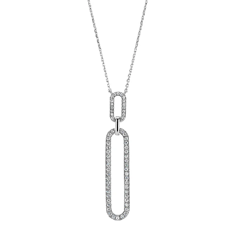 women’s circle pendant necklace-Necklace with 0.51 carats* of diamond simulants in sterling silver