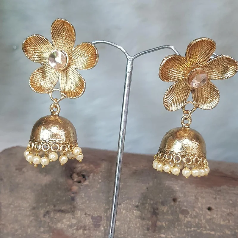 women’s gemstone drop earrings-Shreeji Gold Plated Jhumki Earrings