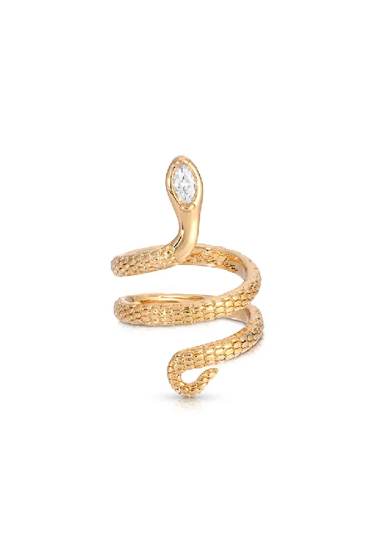 women’s luxury gold ring-Serpentina Ring