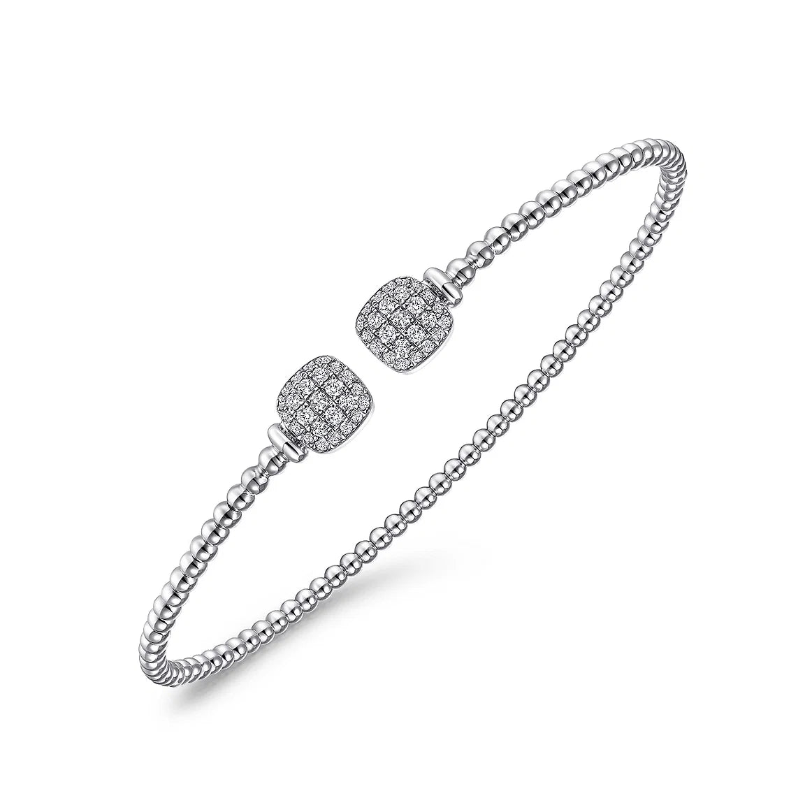 women’s pearl bracelet-Signature Zircon Open Bangle