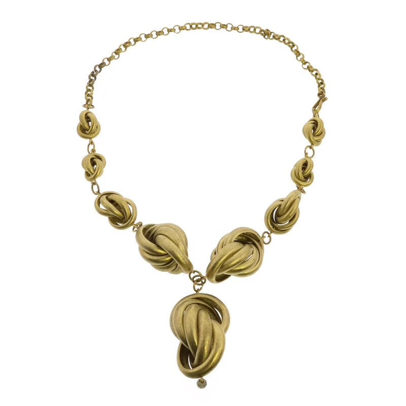 women’s infinity heart necklace-Julia Looped Necklace, Brass - Brass