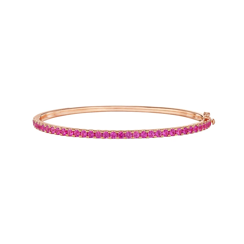 women’s infinity bracelet-Stackable Bangle with Pink Sapphires