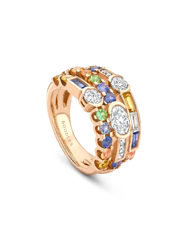 women’s fashion jewelry ring-The Boodles National Gallery Collection - Play of Light Rose Gold Ring