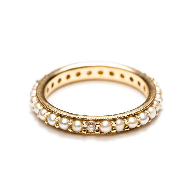 women’s luxury engagement ring-Eloise Pearl Eternity Band