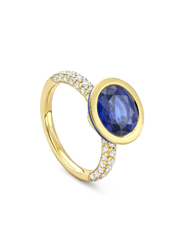 women’s multi-stone ring-Florentine Dolce Vita Oval Sapphire Yellow Gold Ring