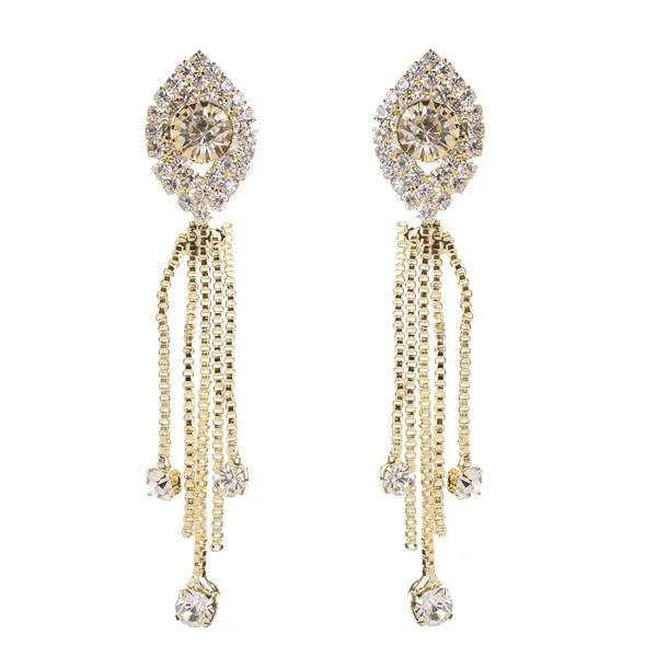 women’s ethnic earrings-Eugenia Austrian Stone Gold Plated Dangler Earrings