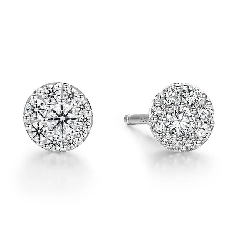 women’s crystal drop earrings-Tessa Diamond Circle Earrings