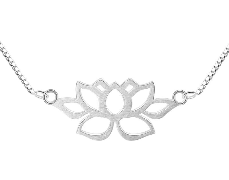 women’s eternity circle necklace-Lotus Symbol Necklace