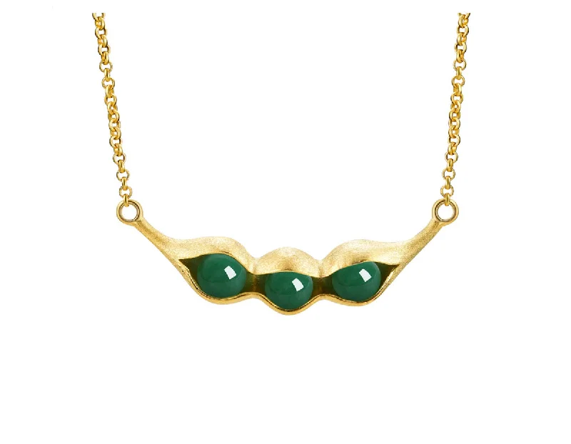 women’s heart-shaped necklace-Peapod Necklace