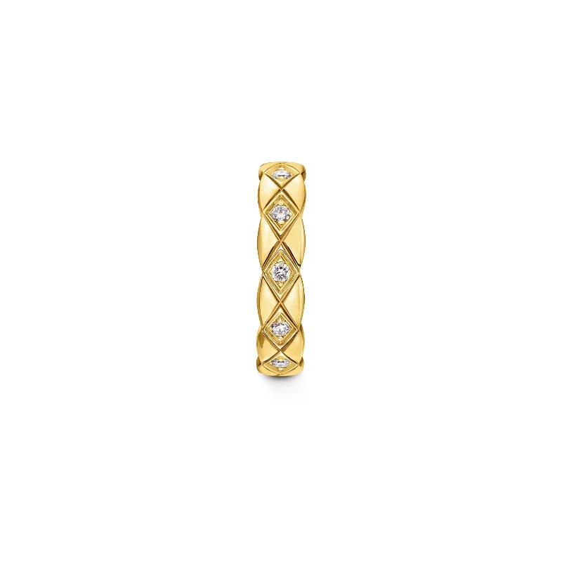 women’s geometric earrings-Coco Crush Single Earring with Diamonds