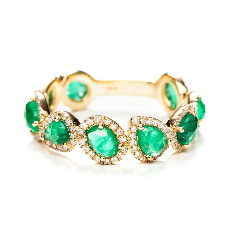 women’s heart-shaped ring-Dynasty Emerald Ring