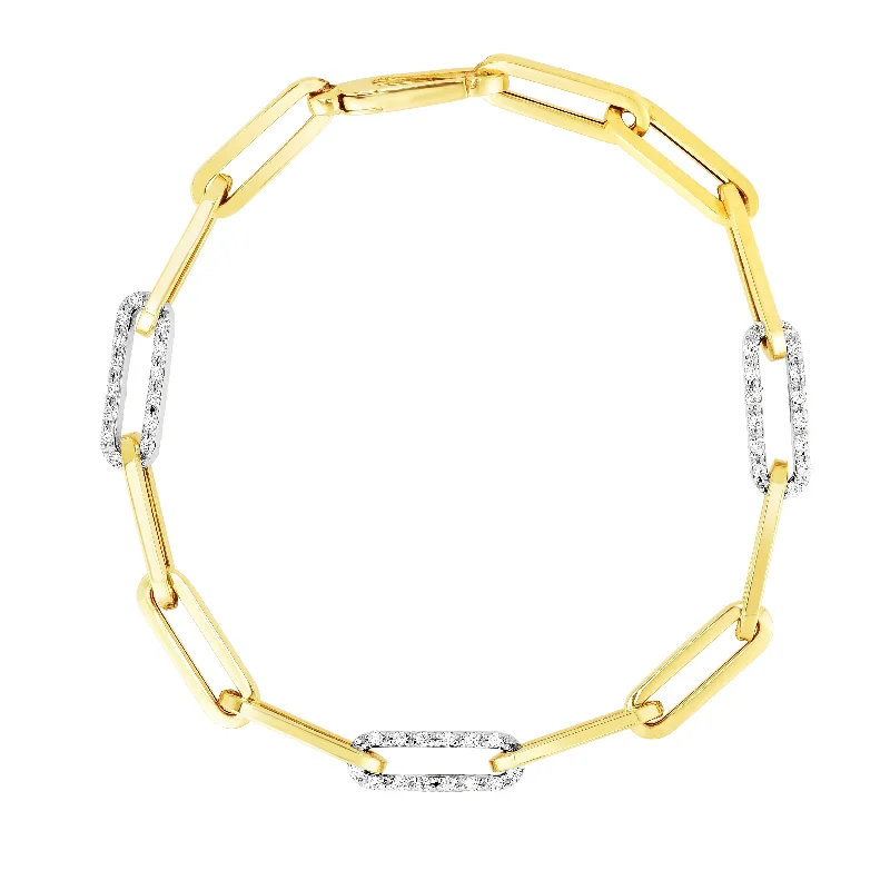 women’s crystal bracelet-14K .96ct Diamond Paperclip Chain