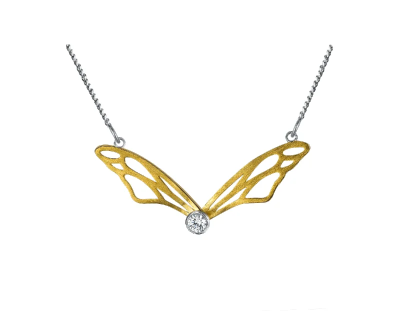 women’s stylish necklace-Hollow Butterfly Wings Necklace