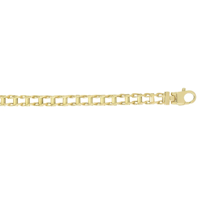 women’s slim bracelet-14K Gold Railroad Link