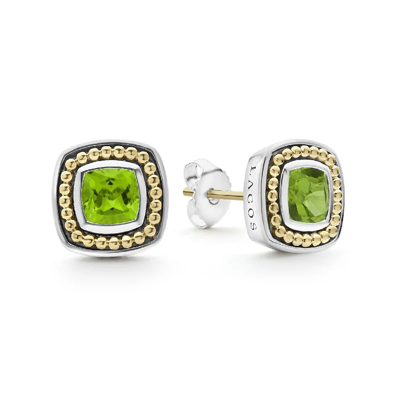 women’s clip-on earrings-Peridot Stud Earrings