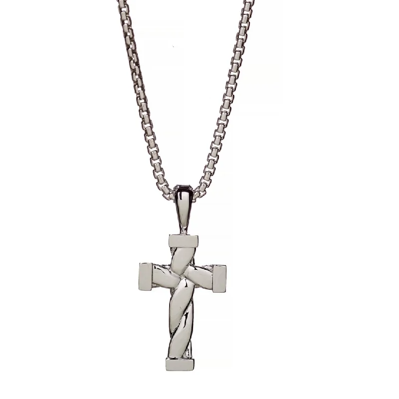 women’s solitaire necklace-Twisted Cross Necklace