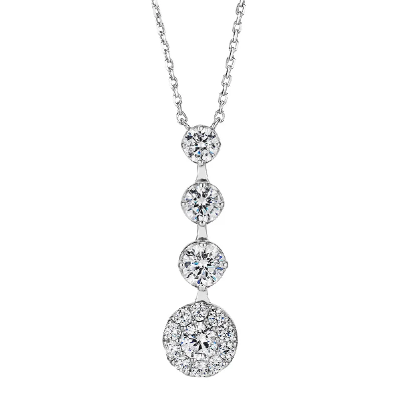 women’s sophisticated necklace-Celeste Round Brilliant drop necklace with 1.27 carats* of diamond simulants in sterling silver