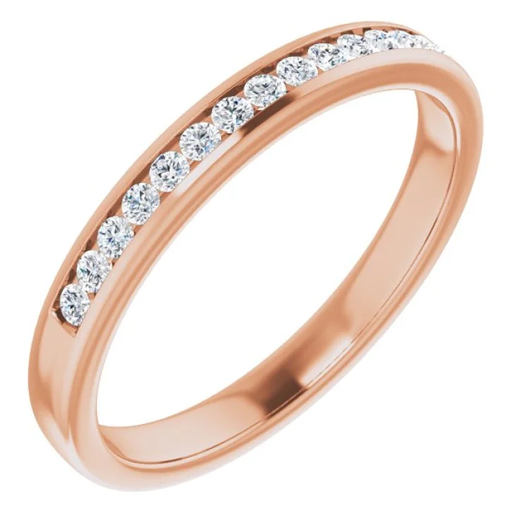 women’s modern ring-14K Rose 1/3 CTW Natural Diamond Band