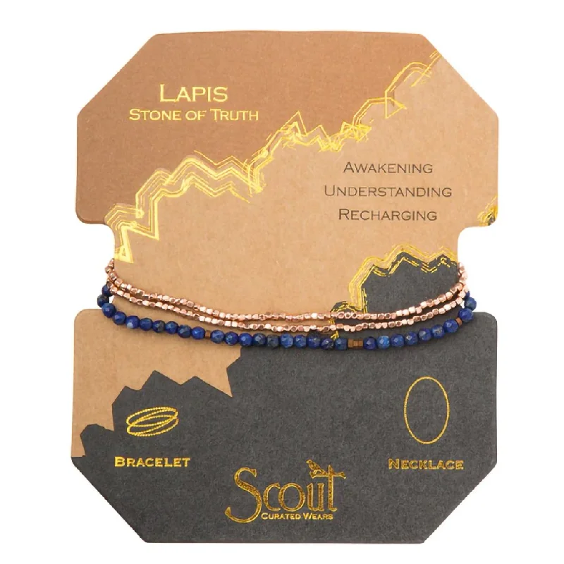 women’s thick bangle-Scout Curated Wears : Delicate Stone Lapis - Stone of Truth