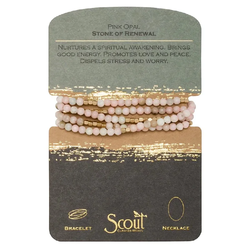 women’s vibrant bracelet-Scout Curated Wears : Stone Wrap: Pink Opal - Stone of Renewal