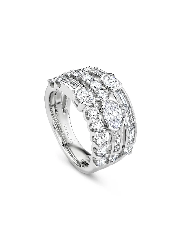 women’s band ring-The Boodles National Gallery Collection - Play of Light Platinum Ring