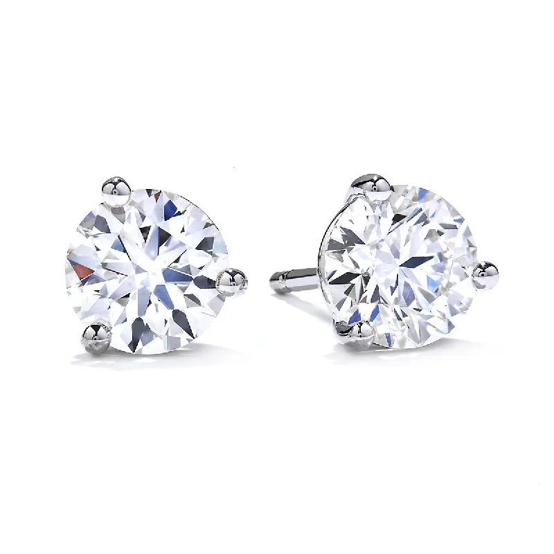 women’s vintage drop earrings-Three-Prong Stud Earrings