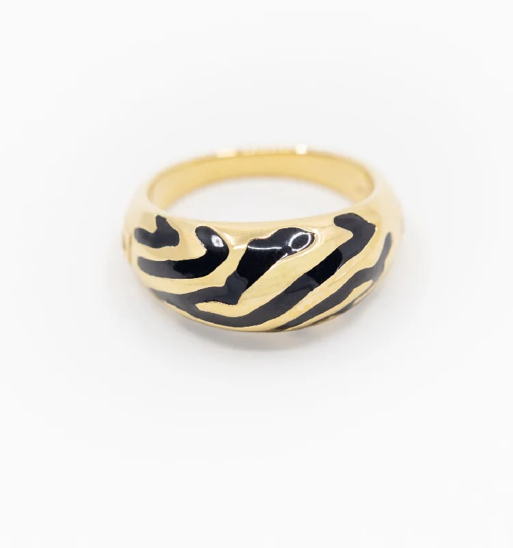 women’s designer ring-Savannah Dome Ring In Black