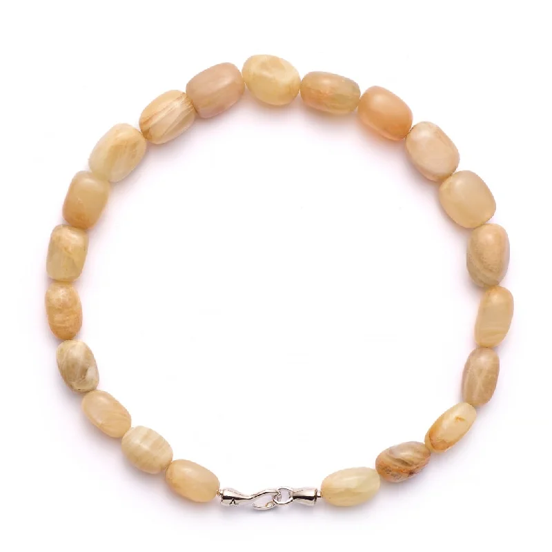 women’s gold necklace-Chunky Moonstone Necklace