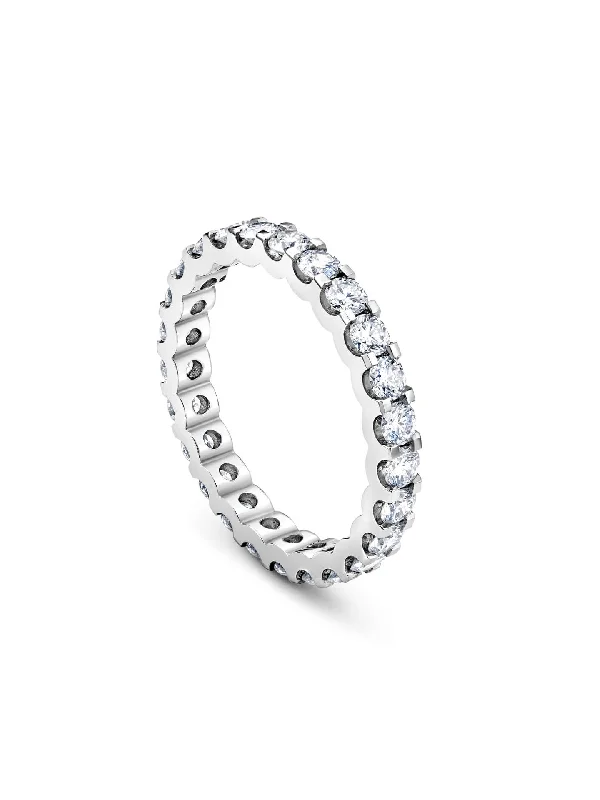 women’s vintage ring-Full Hoop Platinum Diamond Eternity Ring