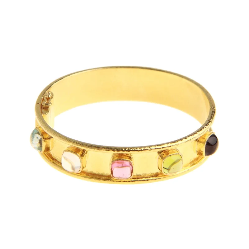 women’s cuff bracelet-Narrow Flat 'Tutti Frutti' Bangle