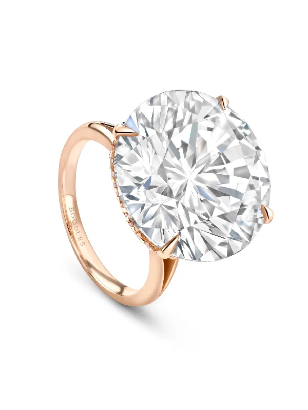 women’s wedding ring-Classic Pink Brilliance Diamond Rose Gold Ring