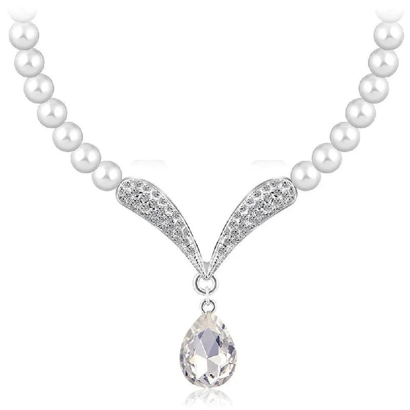 women’s amethyst necklace-Mahi Mesmerising Pearl Necklace