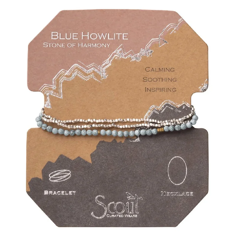 women’s enamel bracelet-Scout Curated Wears : Delicate Stone Blue Howlite - Stone of Harmony