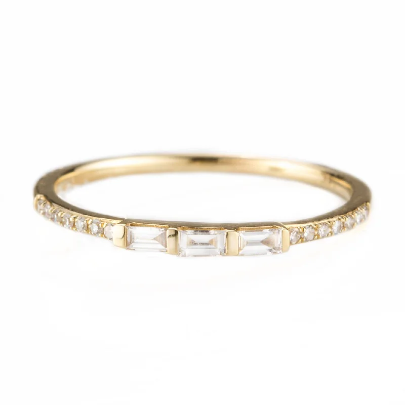 women’s high-end ring-Bridgitte Baguette Band