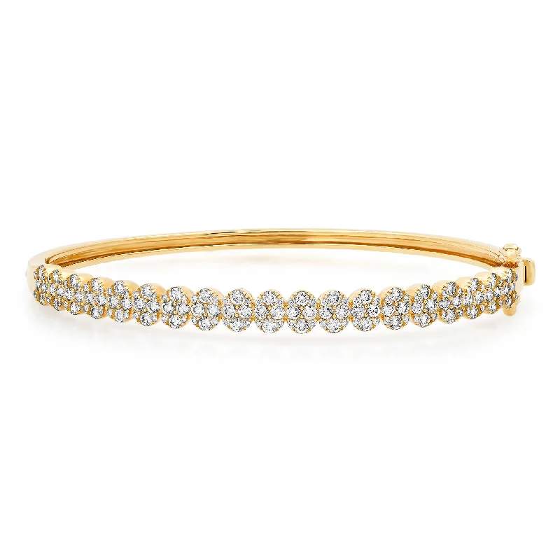 women’s infinity bracelet-PAVE DIAMOND EGGS BANGLE, 14kt GOLD