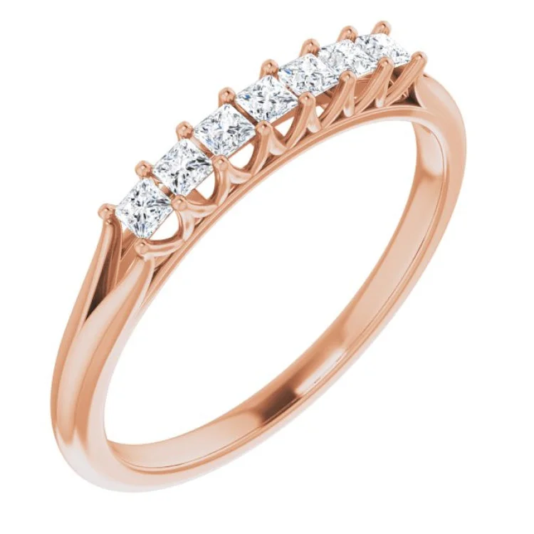 women’s decorative ring-14K Rose 1/4 CTW Natural Diamond Anniversary Band