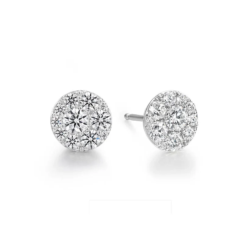 women’s art-inspired earrings-Tessa Diamond Circle Earrings