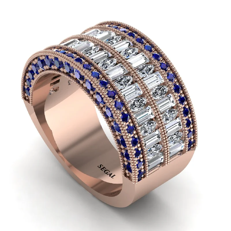 women’s sapphire engagement rings with diamonds-Diamond Multi-Row Halo Wedding Band - Blake No. 62