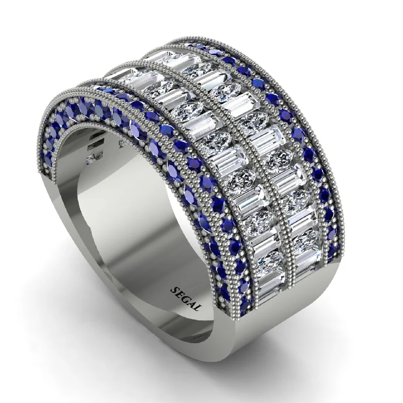 women’s classic diamond engagement rings-Diamond Multi-Row Halo Wedding Band - Blake No. 63