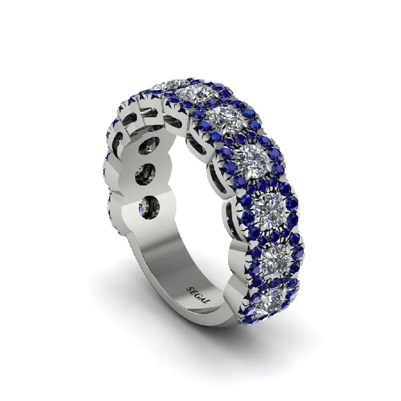 women’s sapphire halo engagement rings-Diamond Blossoming Love Halo Wedding Band - Annalise No. 63