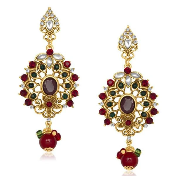 women’s gold stud earrings-The99Jewel Kundan Austrian Stone Dangler Earring - 1305505