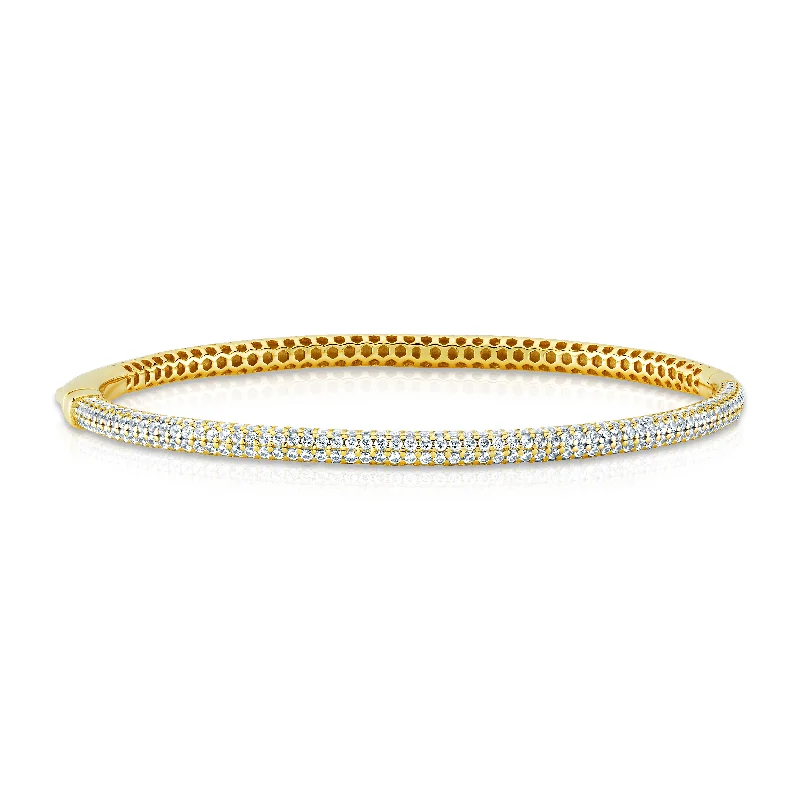 women’s pearl bangle-CZ PAVE BANGLE, GOLD