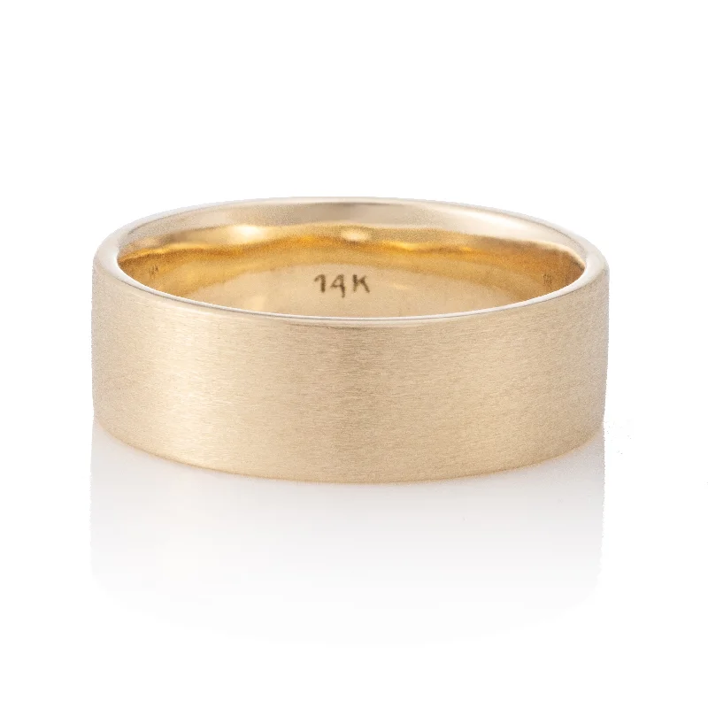 women’s gold-plated ring-Mens Brushed Band