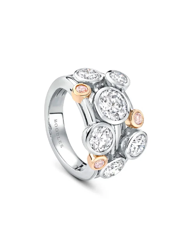 women’s wedding ring-Raindance 20th Anniversary Pink Diamond Mega Ring