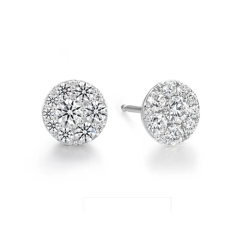 women’s butterfly-shaped earrings-Tessa Diamond Circle Earrings