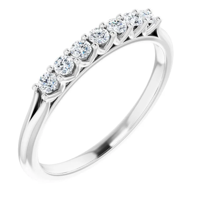 women’s silver ring-Platinum 1/5 CTW Natural Diamond Anniversary Band