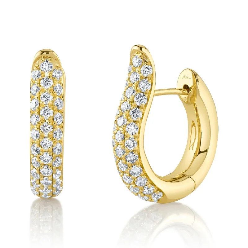 women’s sparkly diamond earrings-Diamond Hoop Earrings