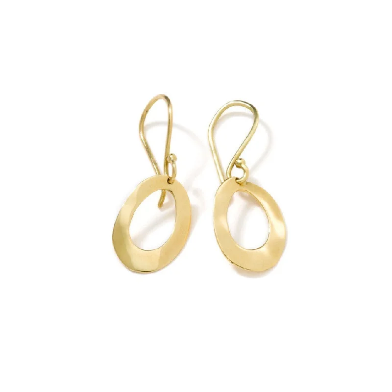 women’s minimalist earrings-Classico Mini  Wavy Oval Earrings