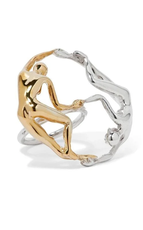 women’s marquise-cut ring-Dança Sterling Silver and Gold-plated Ring